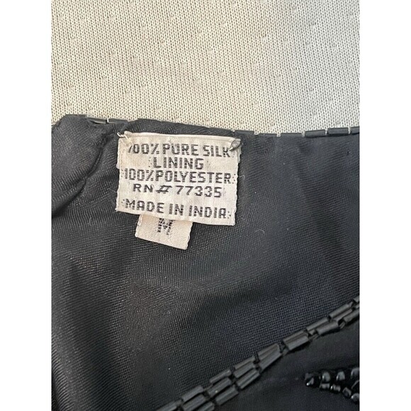 Vintage Sparkling SCALA 100% SILK BEADED SEQUINS Formal Evening Dress Lined Sz M - Picture 8 of 11